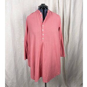 April Cornell Anacapri textured A-line henley tunic Old Rose pink lagenlook